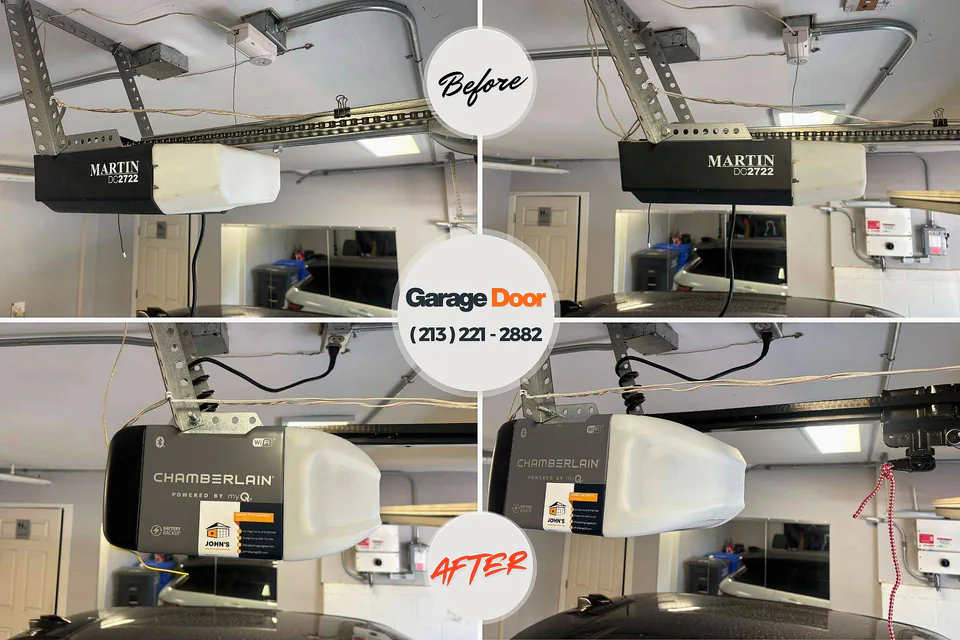 Before and after: garage door repair State Line, MS